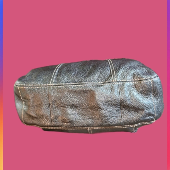 TIGNANELLO BLACK PEBBLE GRAIN LEATHER BELTED ORGANIZER HOBO BAG - Picture 6 of 11